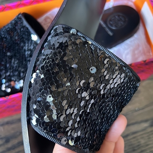 TORY BURCH Carter Reversible Sequin Slides black luxury - Picture 10 of 15